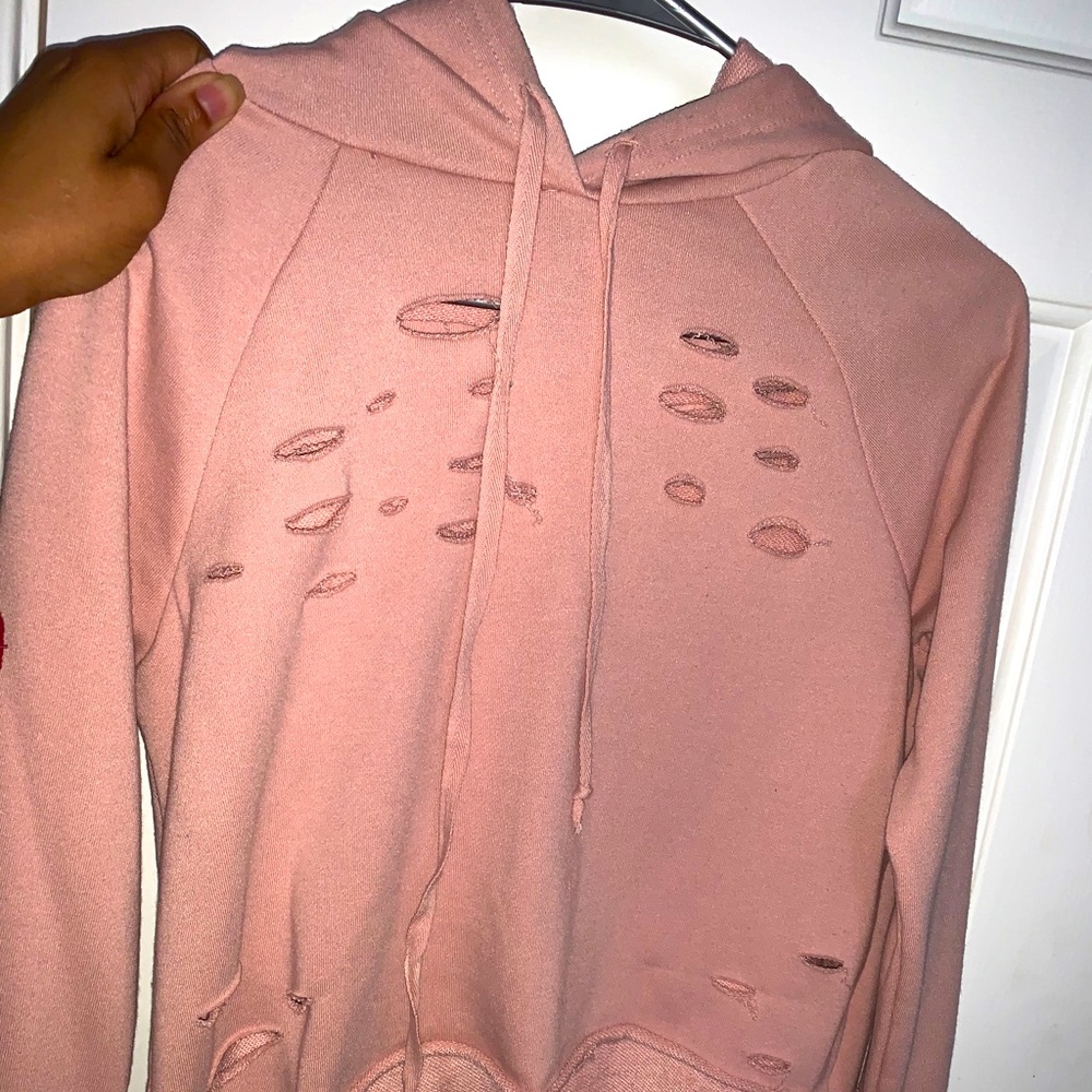 Long sleeve crop hoodie